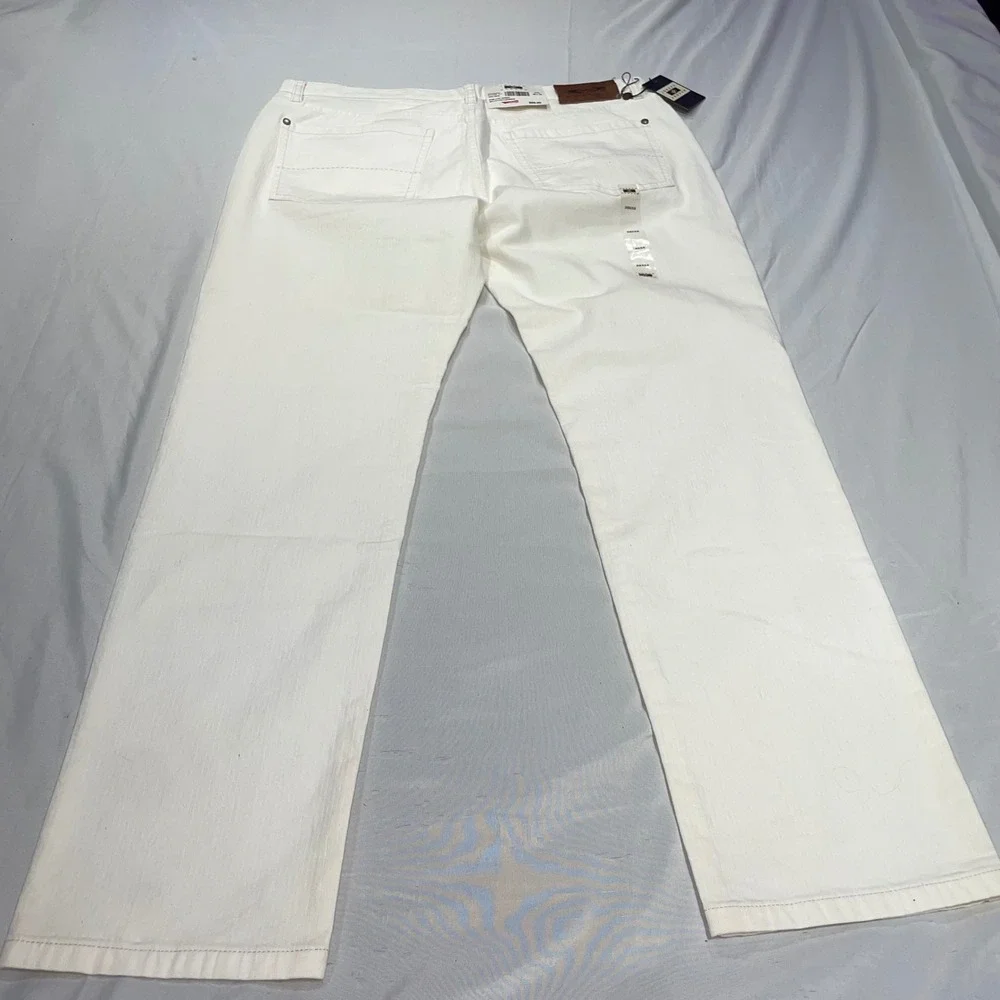 Joseph Abboud Mens White Straight Leg Jeans Stretch Denim 38x32